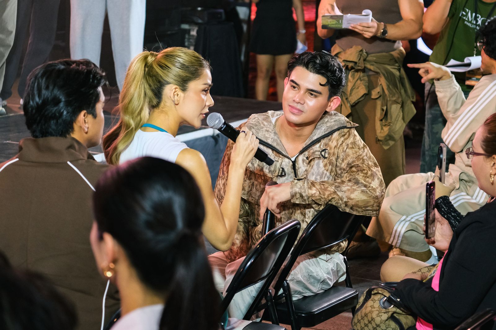 An audience interview during the program