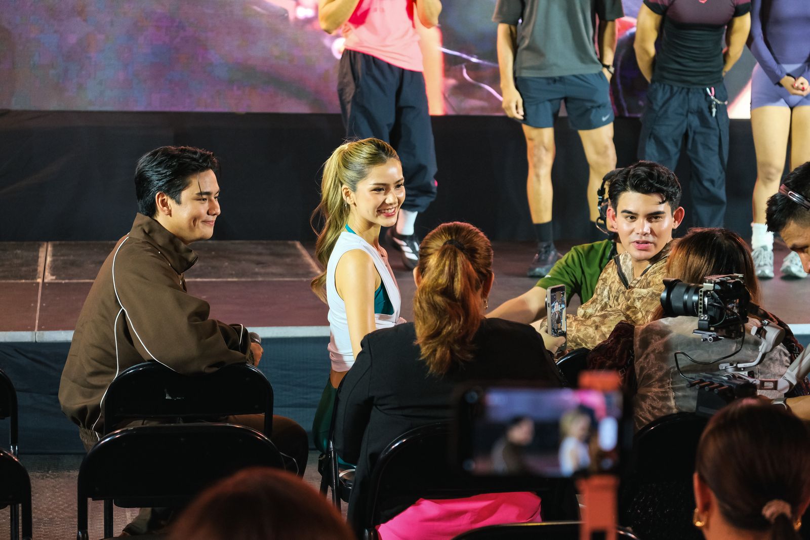 A conversation on stage