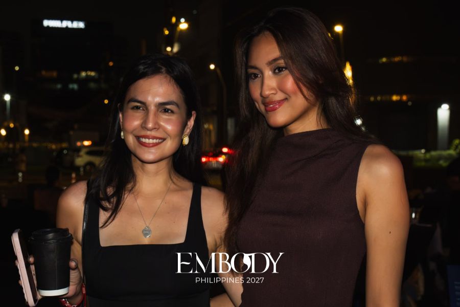 Two guests pose at the launch